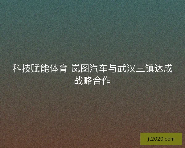 科技赋能体育 岚图汽车与武汉三镇达成战略合作